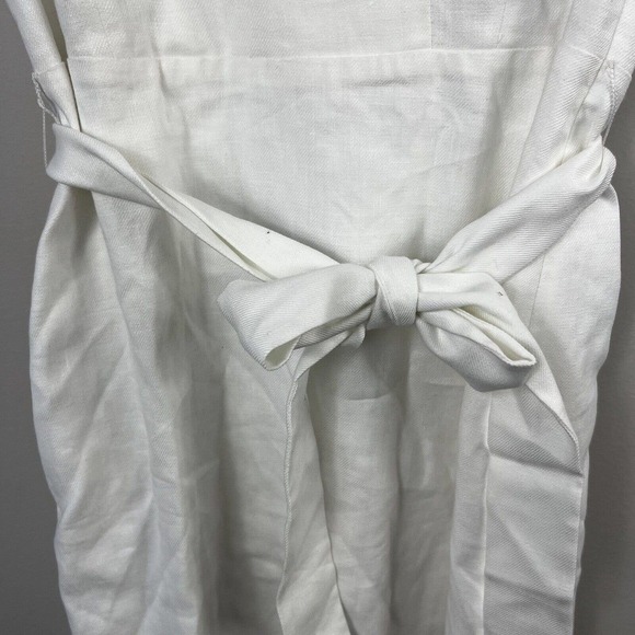 J Crew White Faux Wrap Linen Blend Dress size 2 Belted - Picture 6 of 13